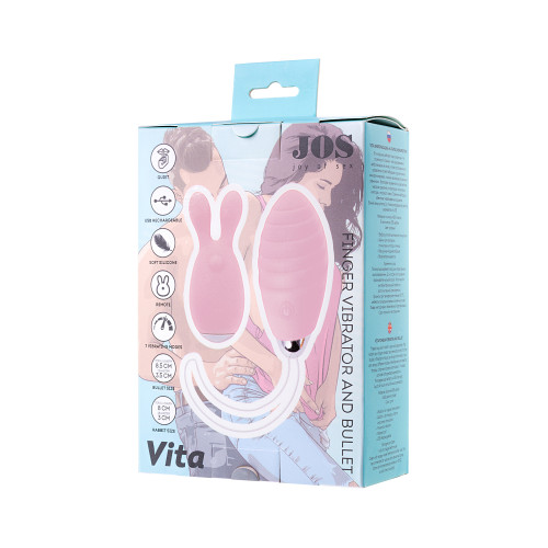 Censan Jos Vita Titreşimli Vajınal Set Pembe 8,5 ve 8 cm Vibratör
