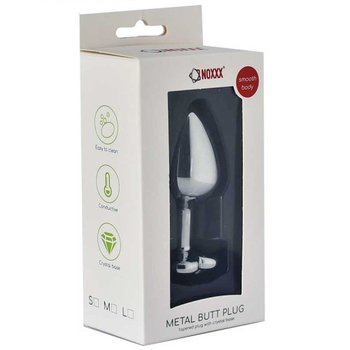 Gümüş Renkli Kalpli Çelik Anal Plug - Orta Boy