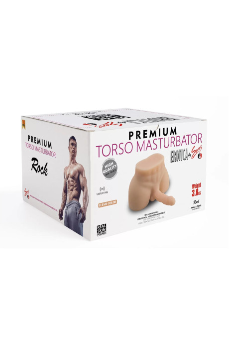 Torso Masturbator Rock - Anal Girişli 17 CM Yapay Penisli Erkek Realistik Yarım Vücut Manken